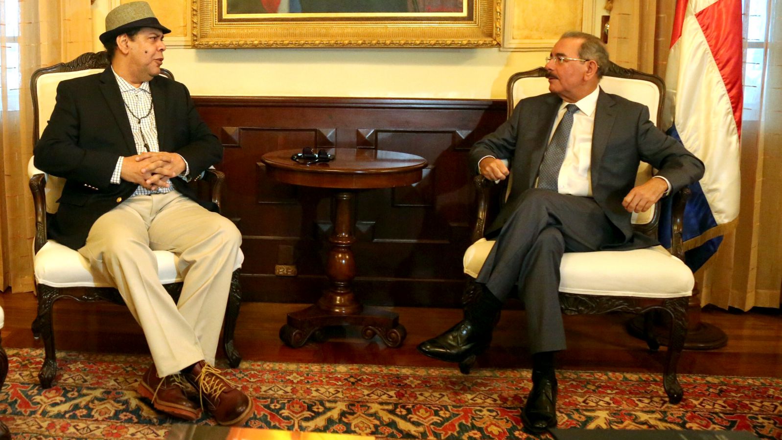 El presidente Danilo Medina y Fernando Villalona.