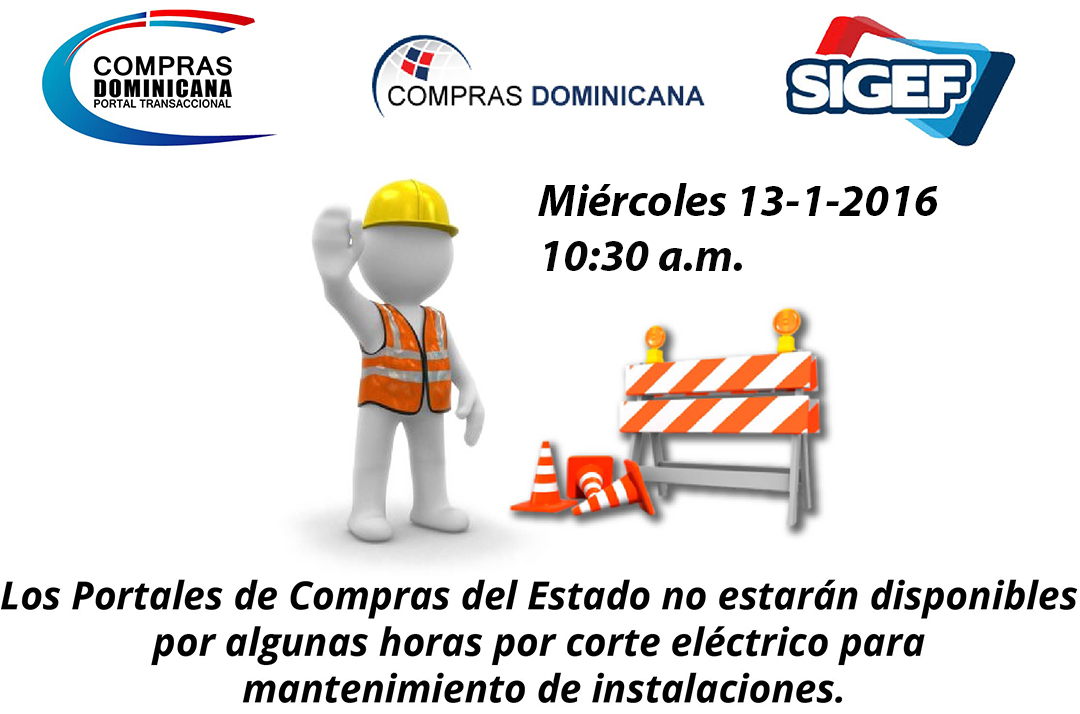 Los portales de Compras del estado fuera de servicio