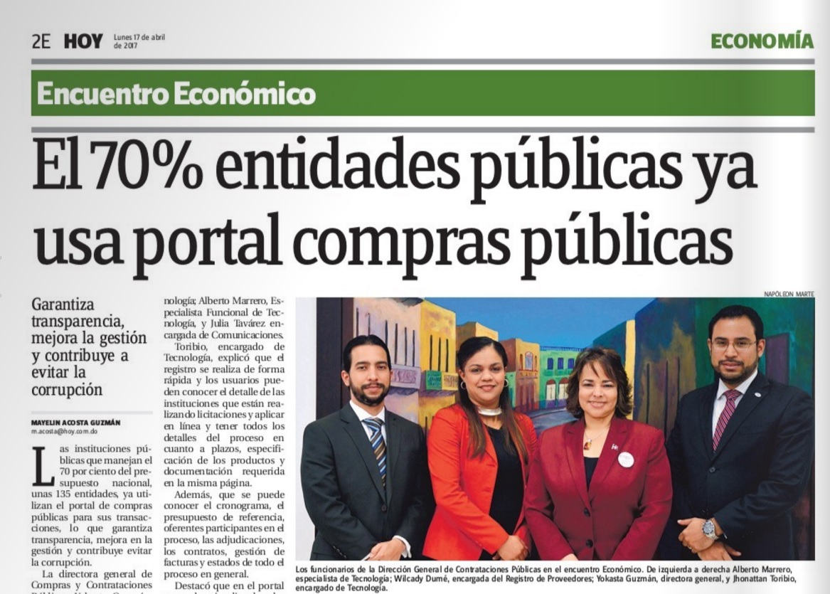 El 70% entidades públicas ya usa portal compras públicas
