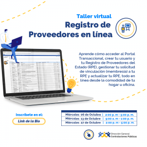 “Registro de Proveedores en línea” @ Virtual