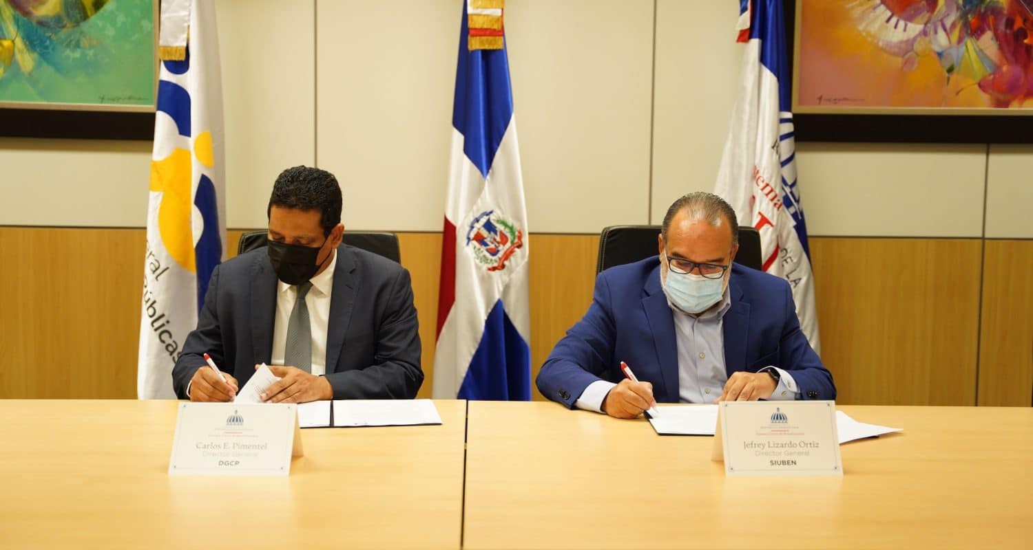 SIUBEN y Contrataciones Públicas firman acuerdo